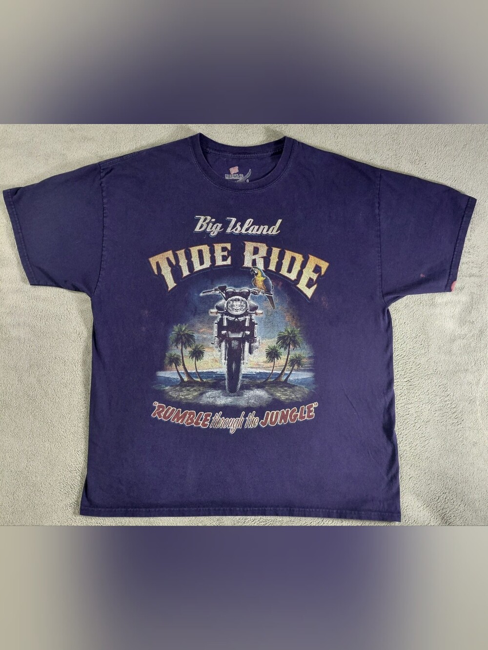 Big Island Tide Ride Graphic Tee - Dark Blue Rumble Through The Jungle